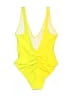 Solid & Striped Graphic Yellow One Piece Swimsuit Size L - photo 2