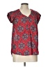 Olive and Oak 100% Polyester Red Short Sleeve Blouse Size L - photo 1