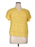 Unbranded 100% Polyester Polka Dots Yellow Short Sleeve Blouse Size XL - photo 1