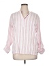 Tommy Hilfiger Stripes Pink 3/4 Sleeve Button-Down Shirt Size XL - photo 1