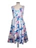 Alex Evenings Floral Blue Cocktail Dress Size 10 - photo 2