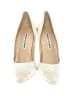 Manolo Blahnik Stripes Ivory Suede Pumps Size EU 41 - photo 2