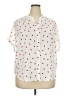 Sweet Rain 100% Polyester Hearts White Short Sleeve Blouse Size 2X - photo 1