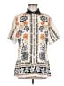 Unbranded Print Orange Short Sleeve Blouse Size M - photo 1