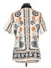 Unbranded Print Orange Short Sleeve Blouse Size M - photo 2
