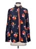 Boden 100% Silk Floral Blue Long Sleeve Silk Top Size 4 - photo 1