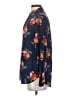 Boden 100% Silk Floral Blue Long Sleeve Silk Top Size 4 - photo 5