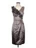 Donna Ricco 100% Polyester Metallic Gray Cocktail Dress Size 4 - photo 1