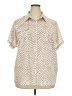 Kathy Che 100% Polyester Animal Print Ivory Short Sleeve Blouse Size 18 - photo 1