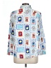Ann Taylor LOFT Print Blue Long Sleeve Button-Down Shirt Size Lg Petite - photo 2