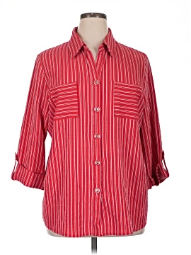 Draper's & Damon's 3/4 Sleeve Button Down Shirt