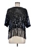 Timing 100% Polyester Silver 3/4 Sleeve Blouse Size M - photo 1
