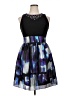 Jessica Howard Graphic Black Cocktail Dress Size 14 - photo 1