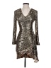 Dress the Population Metallic Silver Cocktail Dress Size XS - photo 1