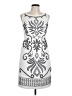 Ronni Nicole Graphic Silver Cocktail Dress Size 10 - photo 1