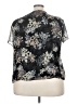 Covington 100% Polyester Floral Black Short Sleeve Blouse Size 24w - photo 2