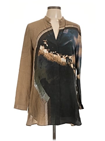 Akris Punto Long Sleeve Silk Top (view 1)