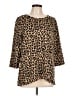 Chico's Animal Print Brown 3/4 Sleeve Blouse Size L - photo 1