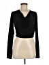 Open Edit Solid Black Long Sleeve Top Size M - photo 1