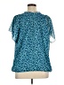 Coldwater Creek 100% Polyester Animal Print Teal Short Sleeve Blouse Size 1X - photo 2