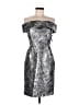 Calvin Klein Metallic Silver Cocktail Dress Size 6 (petite) - photo 1