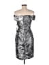 Calvin Klein Metallic Silver Cocktail Dress Size 6 (petite) - photo 2