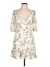 Lush 100% Polyester Floral Multi Color Ivory Cocktail Dress Size L - photo 1