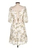 Lush 100% Polyester Floral Multi Color Ivory Cocktail Dress Size L - photo 2