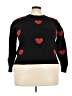 Unbranded 100% Polyester Hearts Black Pullover Sweater Size XXL - photo 1