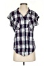 Jachs Girlfriend 100% Rayon Plaid Blue Short Sleeve Blouse Size S (estimated) - photo 1