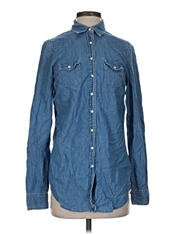 Topshop Long Sleeve Button-Down Shirt (view 1)