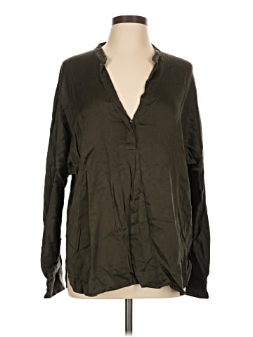 Vince. Long Sleeve Silk Top (view 1)