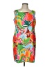 Crosby 100% Polyester Tropical Orange Cocktail Dress Size L - photo 1