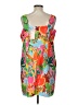 Crosby 100% Polyester Tropical Orange Cocktail Dress Size L - photo 2