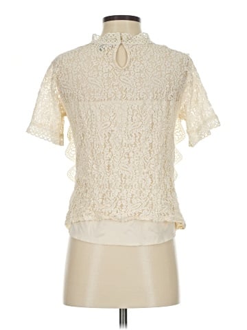Blue Tassel Short Sleeve Blouse (view 2)
