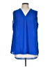 Pleione 100% Polyester Blue Sleeveless Blouse Size L - photo 1