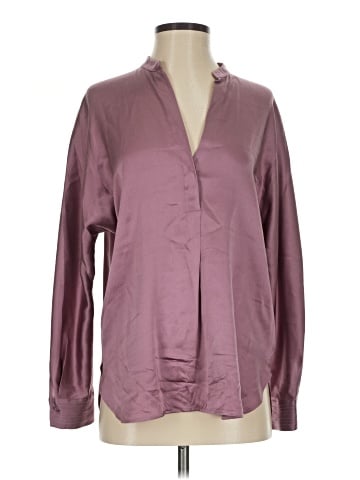 Vince. Long Sleeve Silk Top (view 1)