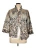 Chico's Graphic Silver 3/4 Sleeve Button-Down Shirt Size XL (3) - photo 1