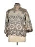 Chico's Graphic Silver 3/4 Sleeve Button-Down Shirt Size XL (3) - photo 2