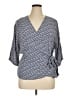 Talbots 100% Viscose Blue 3/4 Sleeve Blouse Size XL - photo 1