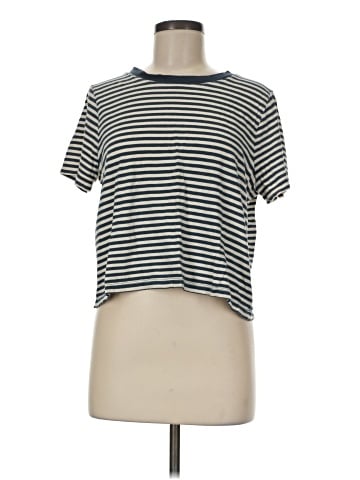 Madewell Softfade Cotton Boxy-Crop Tee in Stripe (view 1)