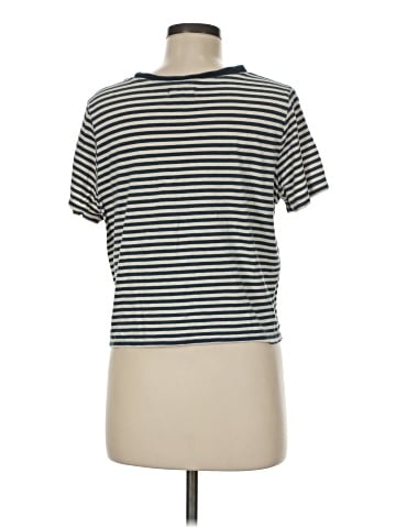 Madewell Softfade Cotton Boxy-Crop Tee in Stripe (view 2)
