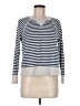 L.L.Bean 100% Organic Cotton Stripes Silver Blue Pullover Sweater Size M - photo 1