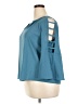 Jennifer Lopez Solid Blue Teal 3/4 Sleeve Blouse Size XXL - photo 5