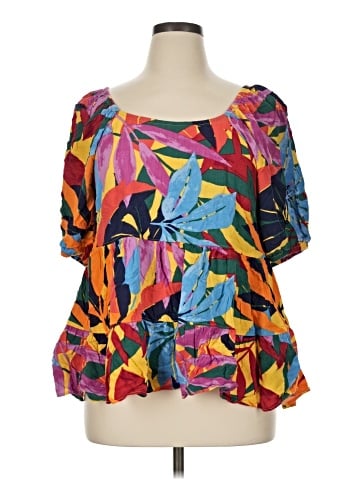 Terra & Sky Short Sleeve Blouse (view 1)