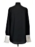 Victoria Beckham for Target 100% Polyester Color Block Black Long Sleeve Blouse Size XS - photo 2