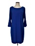 Studio One Solid Blue Casual Dress Size L - photo 1