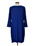 Studio One Solid Blue Casual Dress Size L - photo 2