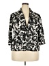Coldwater Creek 100% Cotton Print Black Ivory Blazer Size 20 - photo 1