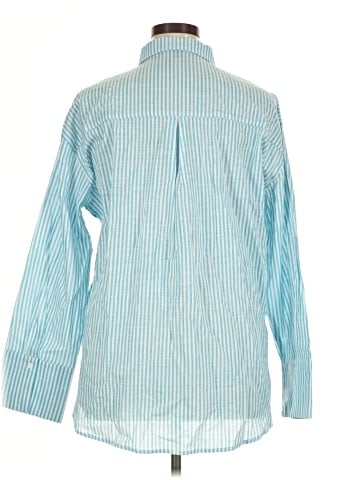 Aqua Long Sleeve Button-Down Shirt (view 2)